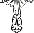 RELY+ Black Wall Cross 14X10 Inch Living Room Décor Outdoor Crucifix Wall Décor Metal Wall Art Decorative Hanging Iron Wrought Wall Décor Crosses for Rustic Indoor Home Valentine's Day Decorations