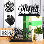 Jetec I Still Remember The Days I Prayed Sign Inspirational Table Blessed Signs Motivational Decor Farmhouse Table Home Centerpieces Faith Wooden Shelf for Living Room Office(Stylish Style)