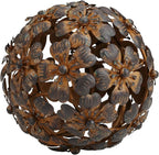 Metal Decorative Sphere for Home Decor - Decorative Balls for Shelves, Centerpiece Bowls, Bookshelf - Decoration Orbs Accents for Living Room, Bedroom - Antique Brown Shelf Spheres
