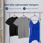 SereneLife Premium 10 Pack Plastic Hangers, Lightweight, Durable, Space Saving Clothes Organizers, Suitable for Shirts, Sweaters, Hoodies, Dresses, Kids Clothes, Good for Home Organization (Purple)