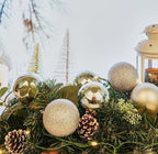 Emopeak 12Pcs Christmas Balls Ornaments for Xmas Christmas Tree - 4 Style Shatterproof Christmas Tree Decorations Hanging Ball for Holiday Wedding Party Decoration (Silver, 3.2"/8CM)