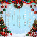 Christmas Ornaments for Tree Decorations - Hanging Acrylic Snowflake & Icicle Christmas Pendants for Winter Xmas Tree,New Year Party Supplies,DIY Holiday Décor