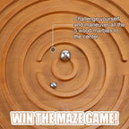 Wooden Balance Board with Maze Wobble Board with 2 Beads Rocker Balance Disk for Leg Workout, Exercise Training, Physical Therapy, Bodyweight Fitness, Skiing, Surfing, Skateboarding