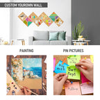 Cork Board Tiles - 4 Packs Adhesive Corkboards for Wall, Small Cork Board Squares Decorative for Office, School & Home