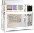 Magazine Rack & Holder – Multi-Purpose Storage Organizer for Magazines, Books, Newspapers, Mail, Tablets | Sturdy White Basket for Home, Office, Bathroom | Sleek Design & Easy Assembly