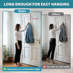 Booda Brand Over The Door Hooks 14”, 4 Pack Upgraded Widen Hanger Hook Fits 1-3/4” & 1-3/8”Door Widths, Z-Shaped Wreath Sturdy for Hanging Wreaths, Hats, and Clothes (Black)