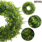Hiptree 22 Inch Boxwood Wreath for Front Door-Artificial Spring Greenery Indoor Outdoor Wreaths Decorations, Farmhouse Wall Decor-Wedding,Summer, Fall, Winter,Easter, Green All Year Round,DIY Wreaths