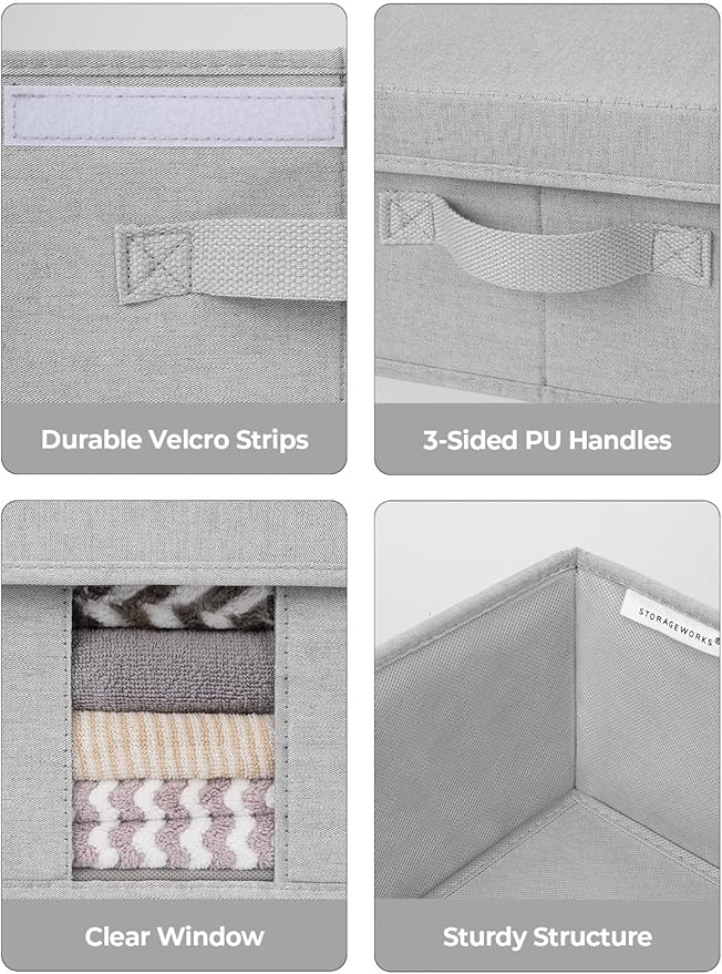 StorageWorks 2-Pack Under Bed Storage Bins with Lids, Underbed Storage Containers with Handles and Label Holder, Closet Organizer for Clothes, Blankets, Sweater