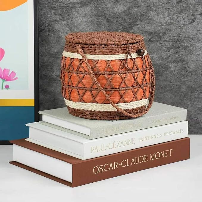 Decorative Books for Home Decor,Set of 3 Aesthetic Faux Books with Storage Box,Linen Fake Books for Coffee Table,Bookshelf & Mantle Decor,Modern Decorative Book Set(brown)