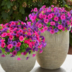 12 Bundles Morning Glory Artificial Flowers for Outdoor Decoration UV Resistant Fake Plastic Plants Artificial Greenery for Indoor Outdoor Garden Patio Window Box Home Decor