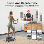 JLL Elliptical Exercise Machine, Mini Elliptical Cross Trainer 2-in-1 Sit/Stand, 8-Level Magnetic Resistance, Compact Home & Office, LCD Monitor, Free Smart Fitness App, Transport Wheels