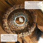 5 Pack Boho Dream Catcher Native American Wall Art Set, Handmade Natural Rattan Feathers Large Dreamcatcher Rustic Hanging Ornament Indian Wall Decor for Bedroom Adult
