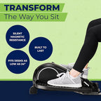 DeskCycle Under Desk Elliptical Machine up to 40 lbs Magnetic Resistance Foot Pedaler, Ultra-Smooth & Silent Seated Leg Exerciser, Heavy Duty Non-Sliding Steel Frame