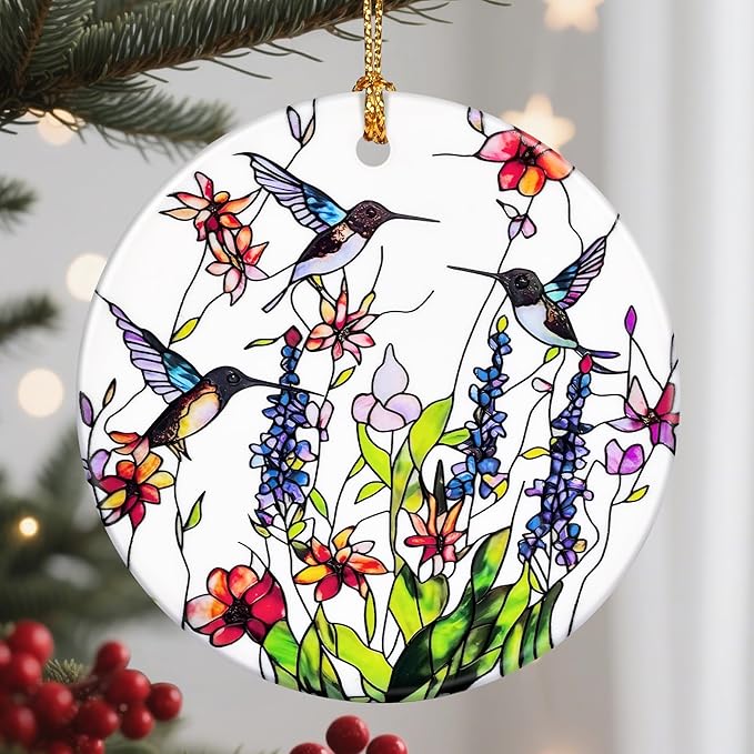 Hummingbird Hanging Ornament, Christmas Ornaments, Xmas Decorations for Tree, Ornaments for Christmas Tree, Holiday Ornament, Hummingbird Gifts, Holiday Party Gifts, and Xmas Gift Ideas