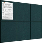 MaxGear Large Cork Board for Wall 36" x 24", Dark Green Bulletin Board, 6 Pack Felt Wall Tiles with Pushpins, Cork Boards for Office Push Pin Board Tack Board Felt Board