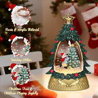 Impress Life Musical Christmas Tree Snow Globe Lantern with Music & Light, Glittering Snow Water Lantern Battery Operated Holiday Decor for Home