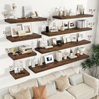 Vivelove 12" Deep Floating Shelves for Wall 30" Long, Wall Shelves for Living Room Bedroom Bathroom Kitchen Laundry Room, Farmhouse Rustic Shelves for Home Decor, 30" X 12" X 2" Set Of 2, Rustic Brown