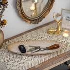 Hanobe Leaf Wooden Decorative Tray: Leaf Shaped Wood Key Tray Decor Plate Bowl for Crystal Candle