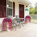 Artificial Hanging Flowers for Outdoor, 8 PCS Silk Morning Glory Faux Flowers with Eucalyptus Leaves,Realistic Hanging Plants for Wedding Home Office Garden Decor