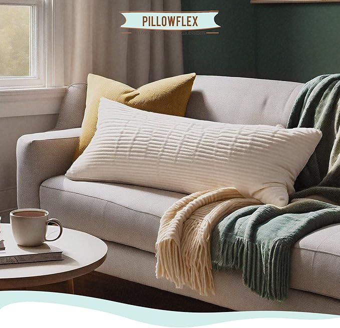 Pillowflex Synthetic Down Pillow Insert - 16x40 Down Alternative Pillow, Ultra Soft, Large Rectangle Body Sleeping Pillow, Lumbar, Long, Back - 1 Decorative Pillow Form
