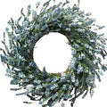 TEMPUS 20 Inch Blue Grains Flower String for Front Doors Wreath, Spring and Summer for Indoor and Outdoor Decor, Rustic and Farmhouse Style Home Blue Wreath