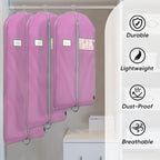 BALEINE 2PK Heavy Duty Garment Bag with Shoe Storage Travel Bag for Dresses, Suit, Coats Travel Essential (60", Pink)
