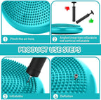 Jerify 4 Pcs Wiggle Seat Flexible Inflated Wobble Cushion Stability Balance Pad Balance Disc Sensory Seat for Men Women Fitness Physical Exercise Improving Posture Home Office