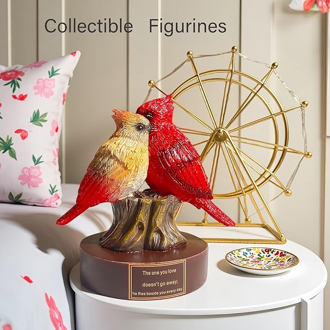 Cardinal Figurine of Resin, Red Bird Collectible Figurines Home Decor,Cardinal Gifts for Women,Memorial Sympathy Gifts for Loss of Loved One
