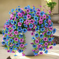 INQCMY 2Pcs Artificial Fake Hanging Flowers for Outdoors UV Resistant Artificial Plants for Spring Summer Decor Look Real Faux Flowers for Outside Home Planter Porch Patio Decor