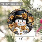 2025 Christmas Ornaments, Christmas Tree Ornaments Acrylic, Faux Stained Glass Effect White Elephant Gifts Exchange, Unique Suncatcher Xmas Stocking Stuffers for Women, Men (Golden Frosty)