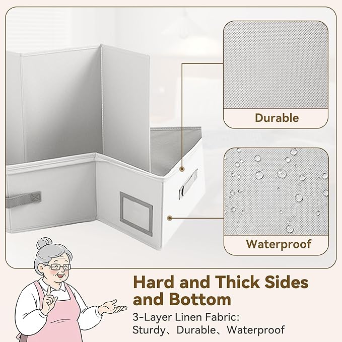 GRANNY SAYS 7.5" Foldable Underbed Storage Box with Lid, 82L Large Under Bed Storage Containers with Reinforced Bottom for Comforters & Blankets, High Capacity Seasonal Bedding Organizer, 2 Pack,Grey