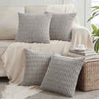 Fancy Homi 4 Packs Decorative Throw Pillow Covers for Living Room Couch Bed, Modern Farmhouse Boho Home Décor Accent Cushion Case, 20" x 20", Gray