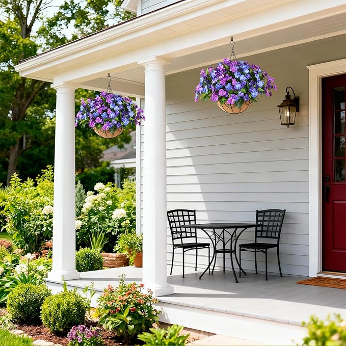 Artificial Fake Flowers for Outdoor, 6 Bundles UV Resistant Faux Plants Decoration Silk Flowers No Fade Plastic Flowers for Outside Planters Home Porch Patio Yard Garden Decor