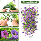 Artificial Faux Flowers Plants for Outdoor Spring Summer Decoration, 2PCS Fake Silk Daisy Flowers No Fade UV Resistant Realistic for Outside Home Planter Porch Patio Balcony Yard Decor (Purple)