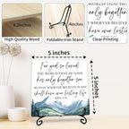 For God So Loved the World that He Gave Wooden Sign - 5" Christian Wooden Plaque With Metal Support - Rustic Tabletop Home, Office Room Decor - Gifts For Family & Friends - A06
