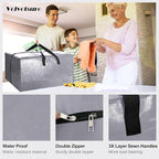 6 Pack Heavy Duty Extra Large Moving Bags W/Backpack Straps - Strong Handles & Zippers, Storage Totes For Space Saving, Fold Flat, Alternative to Box and Bin (40 gal, Silver)