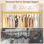 EAGMAK Heavy Duty Clothes Rack Load 420 LBS, Rolling Garment Rack with Lockable Wheels, Standing Metal Clothing Rack, Portable Wardrobe Sturdy Coat Rack for Hanging Clothes (Gold, 47.2″×18.9″×63″)