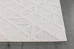 Modern Micro Loop Indoor Runner Rugs for Living Room Bedroom Kitchen Geometric Square White 2x7 Luxury Durable Low and High Pile Non-Shedding Stain Resistant Soft Area Carpet 2 x 7