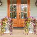 Artificial Hanging Flowers for Outdoors, 8 Pcs Fake Plant for Spring Summer Decoration, UV Resistant Realistic Silk Faux Flowers Outside Indoor Planter Porch Patio Balcony Yard Decor