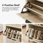 2 Flip Drawers Shoe Cabinet Storage for Entryway, Narrow Shoes Organizer Cabinet for Front Door Entrance, Hidden Wooden Hallway Shoe Rack(Oak)