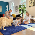 OLANLY 6x7 Area Rugs for Living Room Bedroom, Machine Washable Soft Fluffy Shaggy Bedside Rug, Indoor Floor Carpet for Kids Girls and Boys, Dorms, Nursery Rooms, Home Decor Aesthetic, Navy Blue