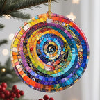 Christmas Ornament, Xmas Decorations for Tree, Christmas Tree Ornaments, Hanging Ornaments for Home Decor, Holiday Ornament, Gifts for Art Lovers, Holiday Party Gifts, Xmas Gift Ideas - Rainbow Spiral