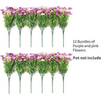 Artificial Fake Flowers Plants for Outdoor Spring Summer Decor, 12 Bundles Faux Silk Flowers for Outdoor Outside Planter Colorful Daisy UV Resistant Look Real for Front Door Porch Patio Yard