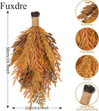 Decorative Teardrop Swag for Front Door, Artificial Wall Swags with Wheat & Pine Cones & Pine Needle for Home Porch Wall Window Halloween Christmas Indoor Outdoor Decor