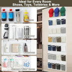 Over the Door Shoe Organizer - 2 Pack Shoe Rack for Door with 24 Pockets and Hooks, Shoe Holder Back of Door Organizers for Shoes, Hanging Shoe Organizer for Space Saving, White
