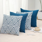 HPUK Decorative Throw Pillow Covers Set of 4 Couch Pillows Linen Cushion Cover for Couch Sofa Living Room, 18"x18" inches, Navy Blue