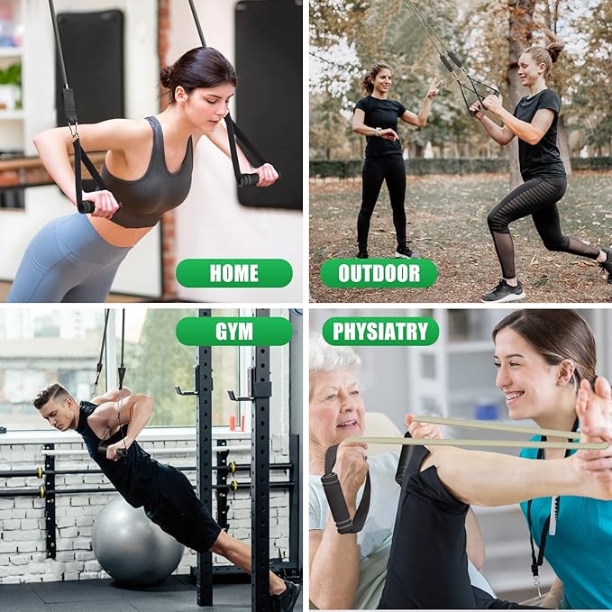 Exercise Resistance Bands with Handles for Working Out, 150/200/250/300 Lbs Workout Bands Set with Door Anchor for Physical Therapy, Yoga, Pilates