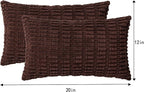 Aegero Pack of 2 Corduroy Decorative Throw Pillow Covers 12x20 InchSoft Boho Striped Pillow Covers Modern Farmhouse Home Decor for Sofa Living Room Couch Bed（Dark Brown）