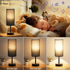 Dicoool Black Touch Bedroom Lamp with USB - 3 Way Dimmable Table Lamp for Bedroom, Nightstand Lamp with Black Charging Station for Desk Dorm, Office, Boy Kids Room, Small