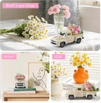 Mothers Day Spring Butterfly Truck Decor, Pink Spring Floral Truck Decorations for Home, Mini Wildflowers Truck Tiered Tray Decor, Rustic Farmhouse Kitchen Tabletop Decorations for Office
